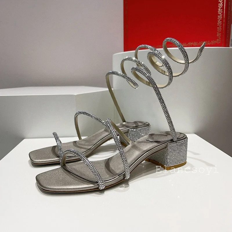 Square Toe Chunky High Heels S - Gladiator Sandal Women review and price