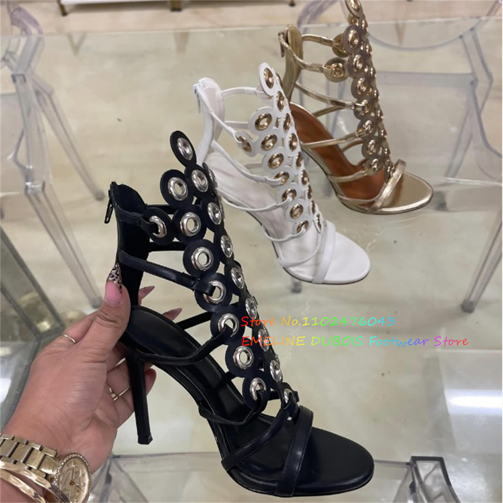 Gold Metal Circle Decor High H - Women'S Shoes Trendy review and price