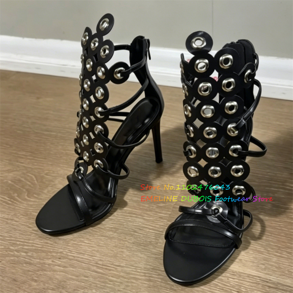 Gold Metal Circle Decor High H - Women'S Shoes Trendy review and price