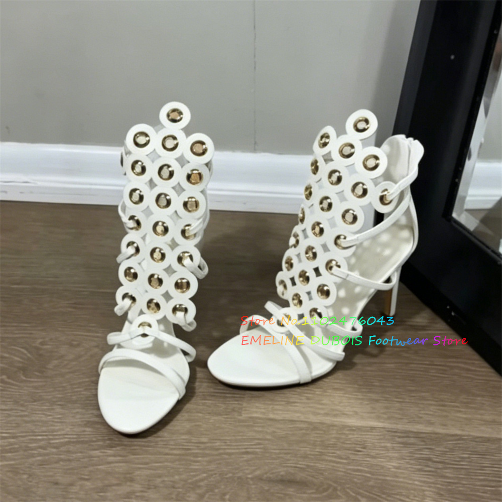 Gold Metal Circle Decor High H - Women'S Shoes Trendy review and price